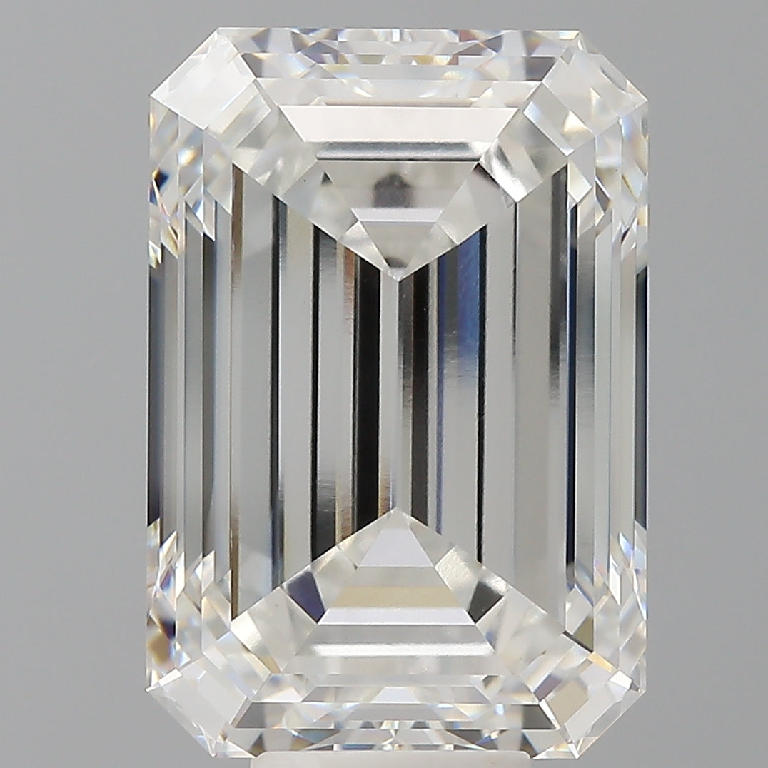 11.54 Carat Emerald Shaped, Ideal Cut, F Color, VVS2 Clarity, IGI Certified Lab Grown Diamond