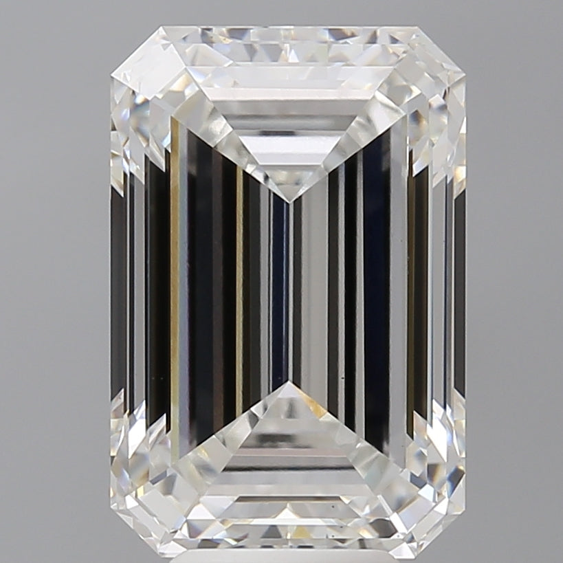 7.51 Carat Emerald Shaped, Ideal Cut, F Color, VS1 Clarity, IGI Certified Lab Grown Diamond