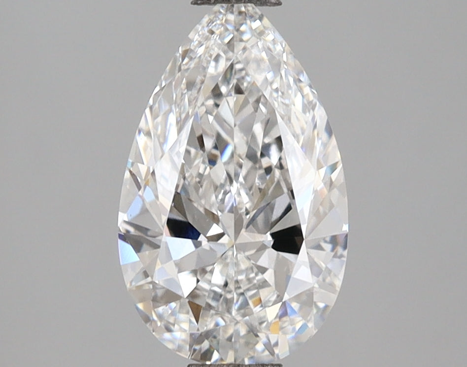 1.50 Carat Pear Shaped, Ideal Cut, D Color, VVS2 Clarity, IGI Certified Lab Grown Diamond