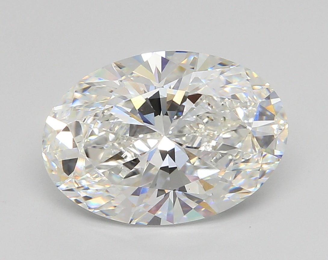 5.02 Carat Oval Shaped, Ideal Cut, F Color, VVS2 Clarity, IGI Certified Lab Grown Diamond