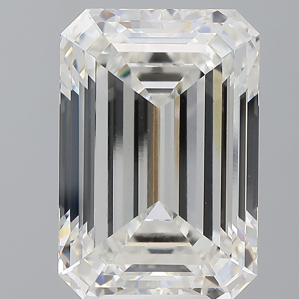 9.09 Carat Emerald Shaped, Ideal Cut, F Color, VS1 Clarity, IGI Certified Lab Grown Diamond