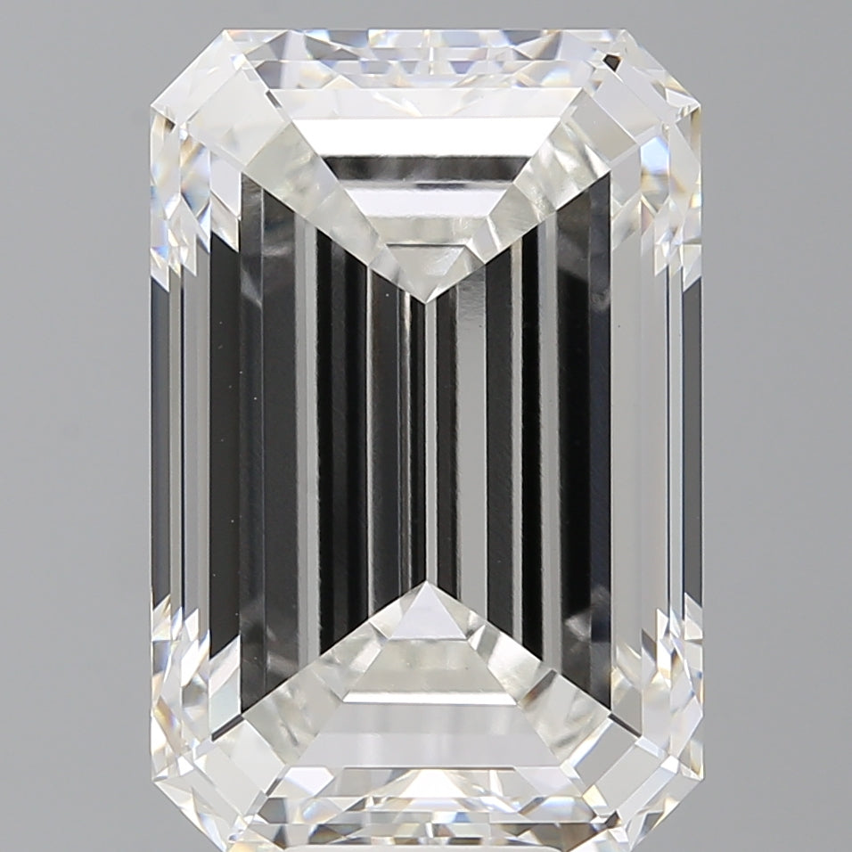 12.55 Carat Emerald Shaped, Ideal Cut, F Color, VVS2 Clarity, IGI Certified Lab Grown Diamond