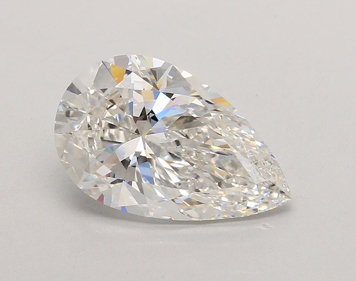4.04 Carat Pear Shaped, Ideal Cut, F Color, VS1 Clarity, IGI Certified Lab Grown Diamond