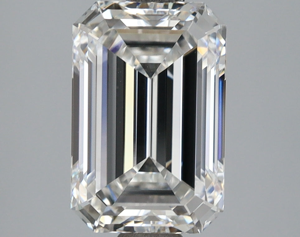 3.09 Carat Emerald Shaped, Ideal Cut, E Color, VVS2 Clarity, IGI Certified Lab Grown Diamond