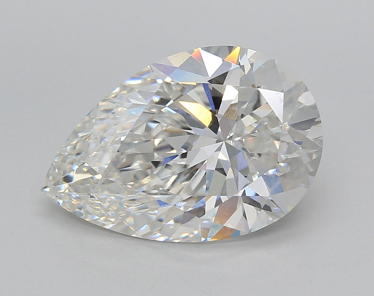 5.00 Carat Pear Shaped, Ideal Cut, F Color, VVS2 Clarity, IGI Certified Lab Grown Diamond