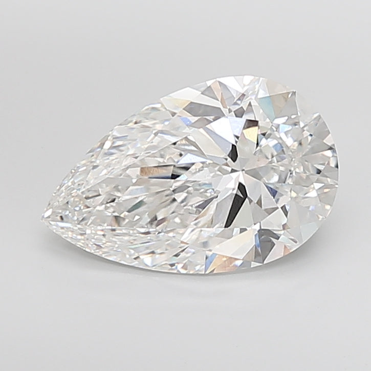 7.06 Carat Pear Shaped, Ideal Cut, F Color, VVS2 Clarity, IGI Certified Lab Grown Diamond