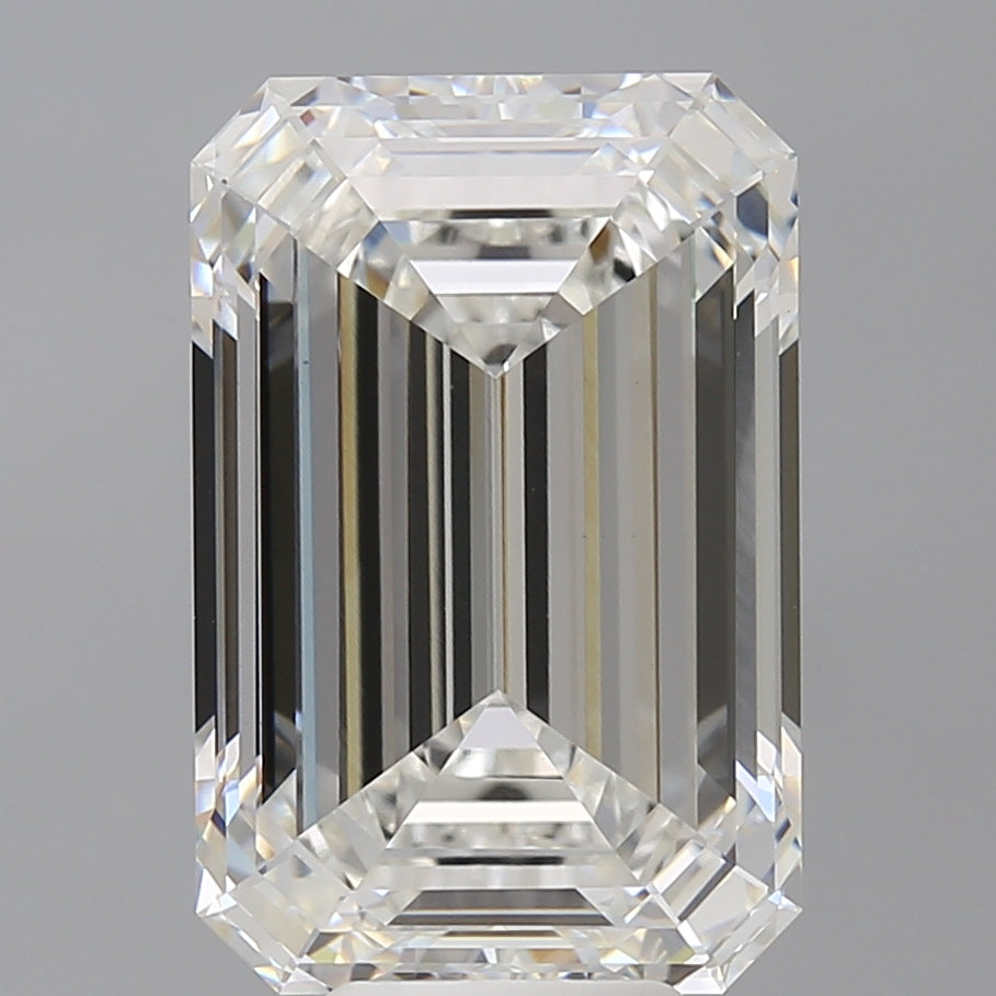 9.09 Carat Emerald Shaped, Ideal Cut, F Color, VVS2 Clarity, IGI Certified Lab Grown Diamond