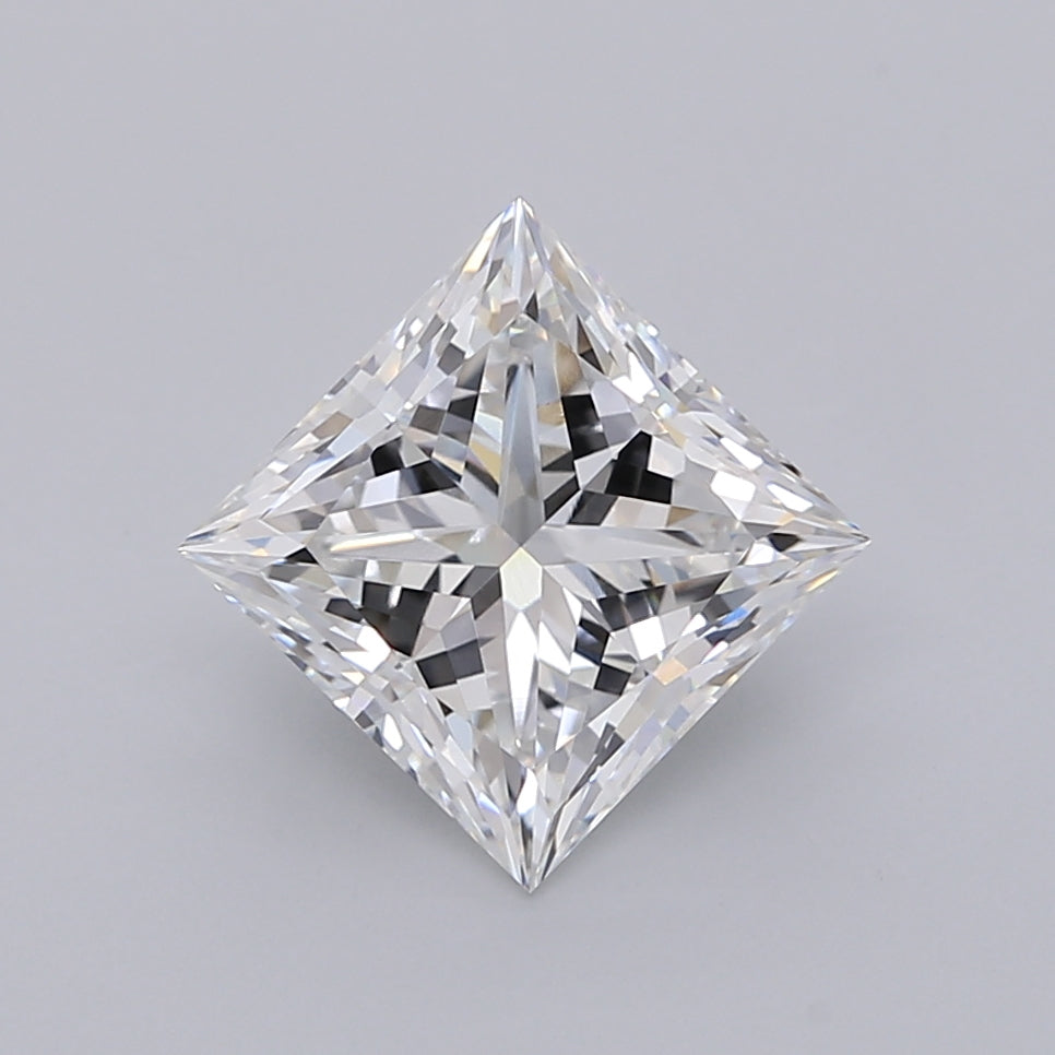 3.03 Carat Princess Shaped, Ideal Cut, E Color, VVS2 Clarity, IGI Certified Lab Grown Diamond