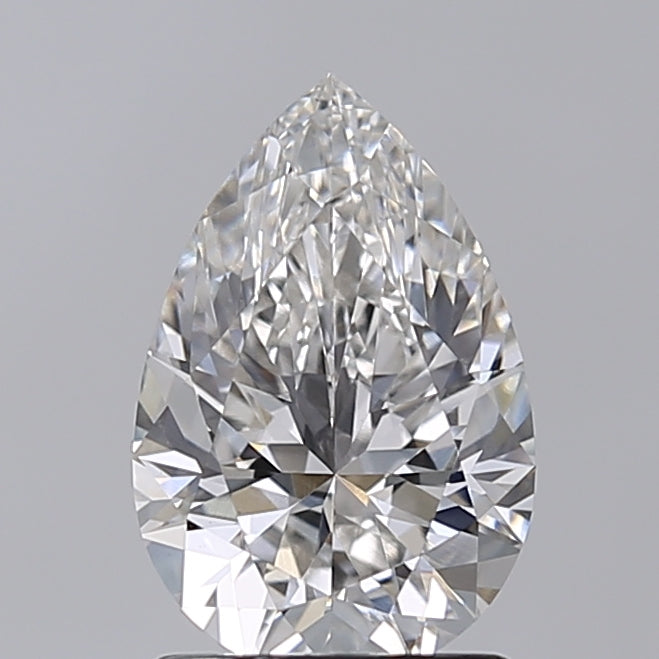 1.52 Carat Pear Shaped, Excellent Cut, F Color, VS1 Clarity, IGI Certified Lab Grown Diamond