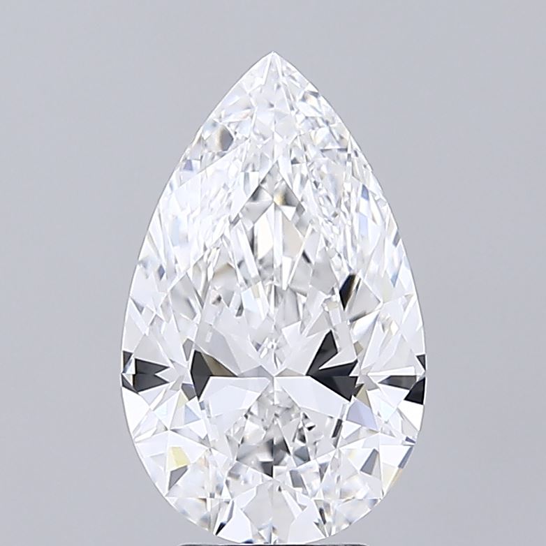 4.02 Carat Pear Shaped, Excellent Cut, D Color, VVS2 Clarity, IGI Certified Lab Grown Diamond