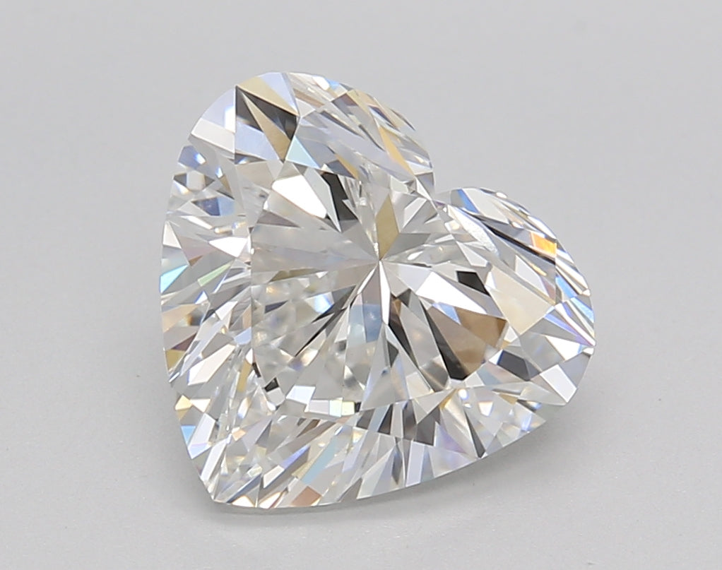 3.02 Carat Heart Shaped, Ideal Cut, F Color, VVS2 Clarity, IGI Certified Lab Grown Diamond