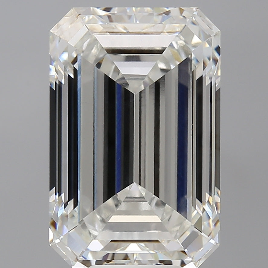 10.05 Carat Emerald Shaped, Ideal Cut, F Color, VVS2 Clarity, IGI Certified Lab Grown Diamond