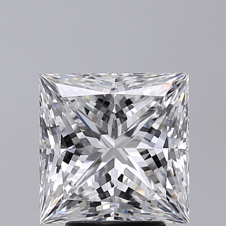 4.02 Carat Princess Shaped, Excellent Cut, E Color, VVS2 Clarity, IGI Certified Lab Grown Diamond