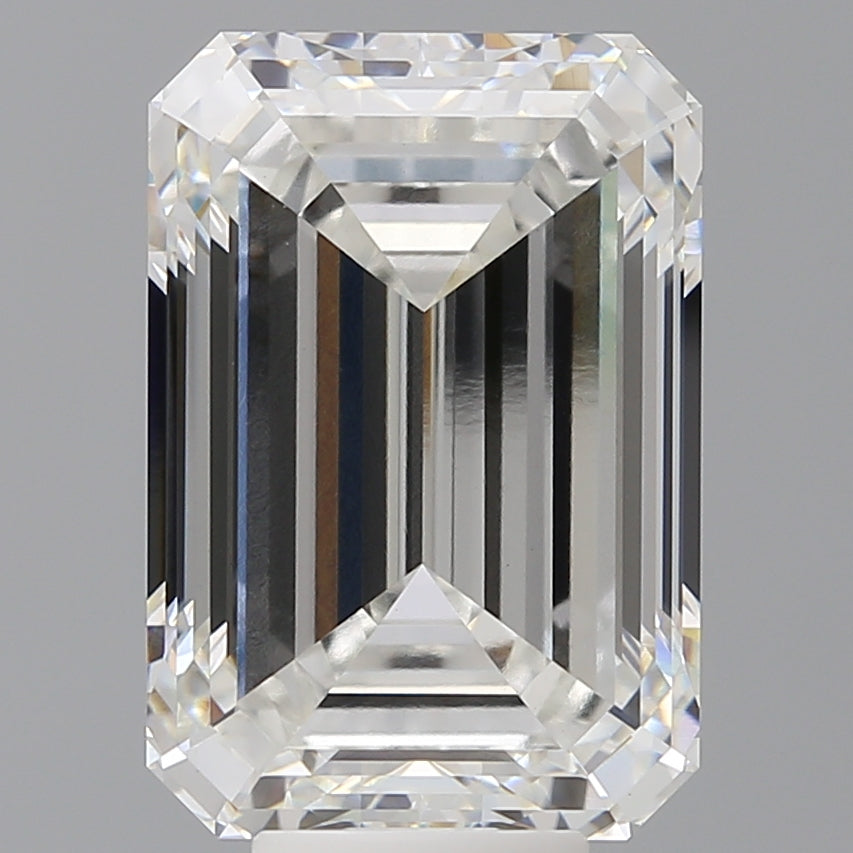 9.07 Carat Emerald Shaped, Ideal Cut, F Color, VS1 Clarity, IGI Certified Lab Grown Diamond