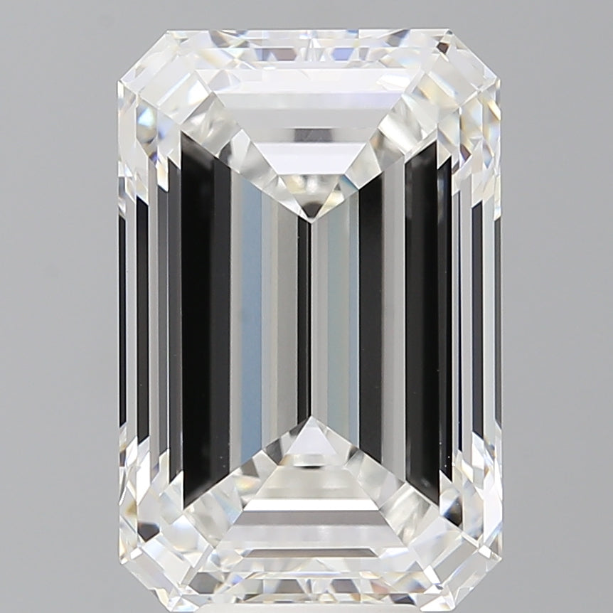 8.57 Carat Emerald Shaped, Ideal Cut, F Color, VVS2 Clarity, IGI Certified Lab Grown Diamond