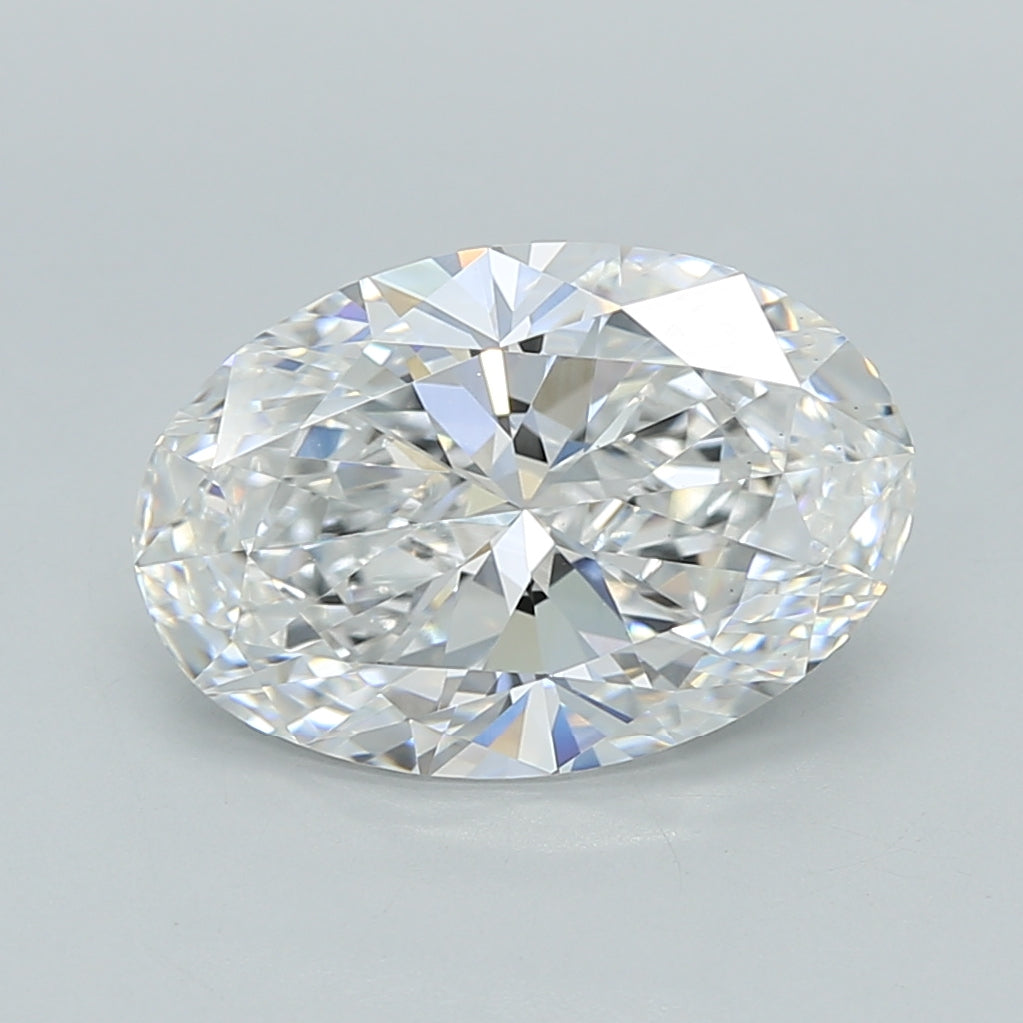 3.04 Carat Oval Shaped, Ideal Cut, D Color, VS1 Clarity, IGI Certified Lab Grown Diamond