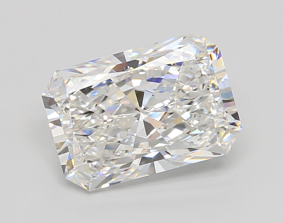 3.05 Carat Radiant Shaped, Ideal Cut, E Color, VVS2 Clarity, IGI Certified Lab Grown Diamond