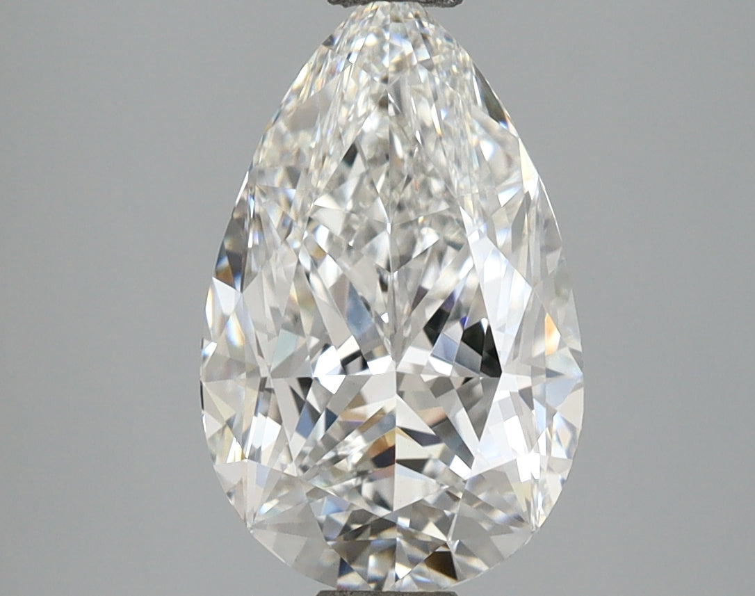 3.08 Carat Pear Shaped, Excellent Cut, D Color, VVS2 Clarity, IGI Certified Lab Grown Diamond