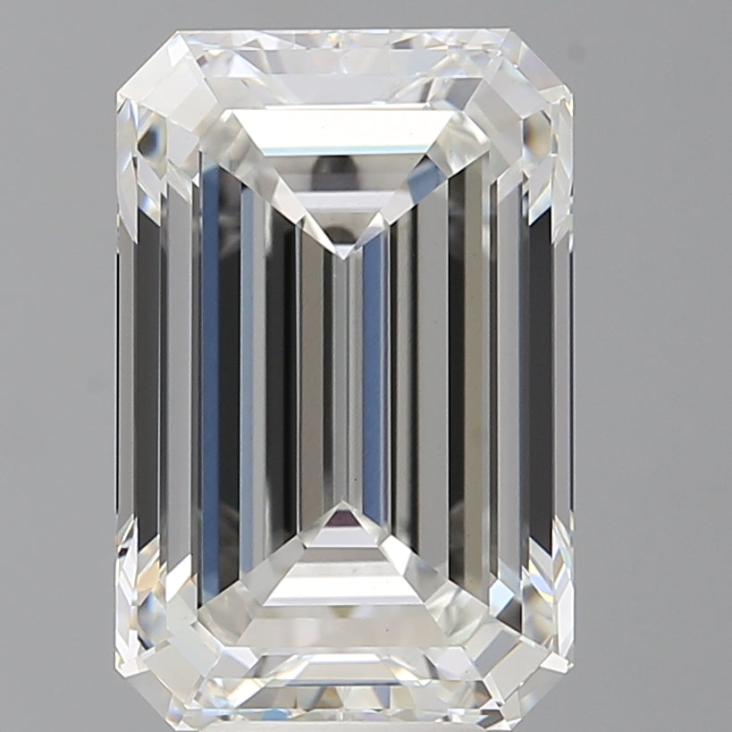 7.55 Carat Emerald Shaped, Ideal Cut, F Color, VVS2 Clarity, IGI Certified Lab Grown Diamond