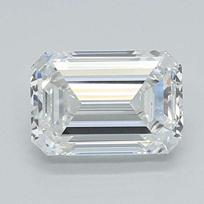 1.55 Carat Emerald Shaped, Ideal Cut, E Color, VVS2 Clarity, IGI Certified Lab Grown Diamond
