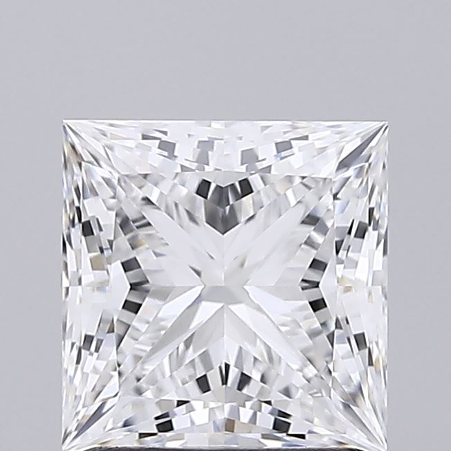 1.54 Carat Princess Shaped, Ideal Cut, D Color, VVS2 Clarity, IGI Certified Lab Grown Diamond