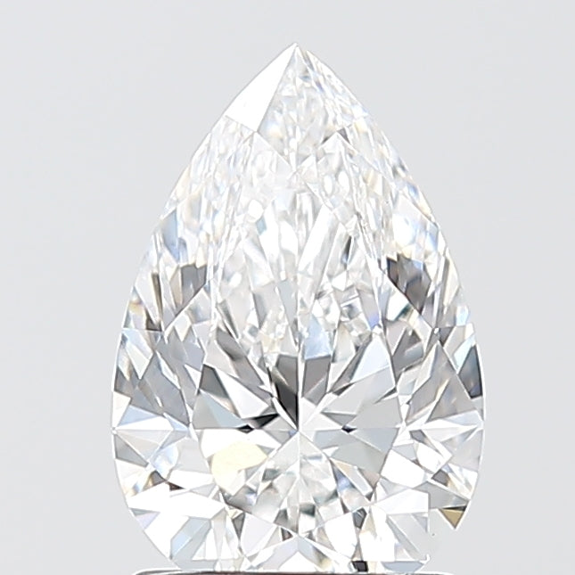 1.52 Carat Pear Shaped, Excellent Cut, D Color, VVS2 Clarity, IGI Certified Lab Grown Diamond