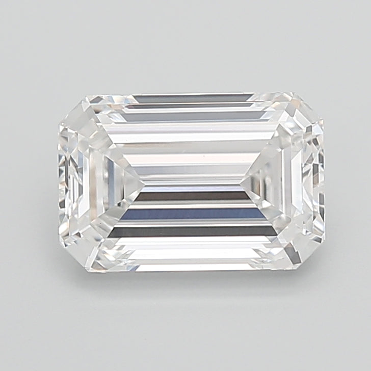 4.01 Carat Emerald Shaped, Ideal Cut, F Color, VVS2 Clarity, IGI Certified Lab Grown Diamond
