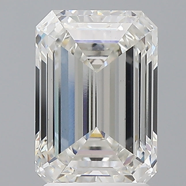 2.54 Carat Emerald Shaped, Ideal Cut, F Color, VVS2 Clarity, IGI Certified Lab Grown Diamond