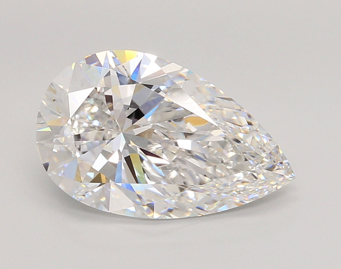 4.03 Carat Pear Shaped, Ideal Cut, E Color, VS1 Clarity, IGI Certified Lab Grown Diamond