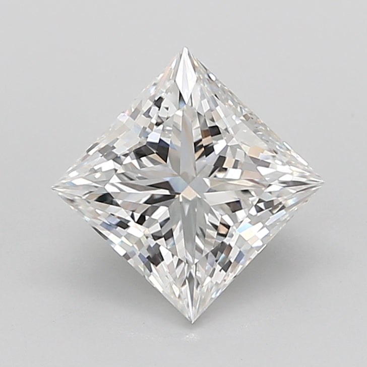 3.01 Carat Princess Shaped, Ideal Cut, E Color, VVS2 Clarity, IGI Certified Lab Grown Diamond