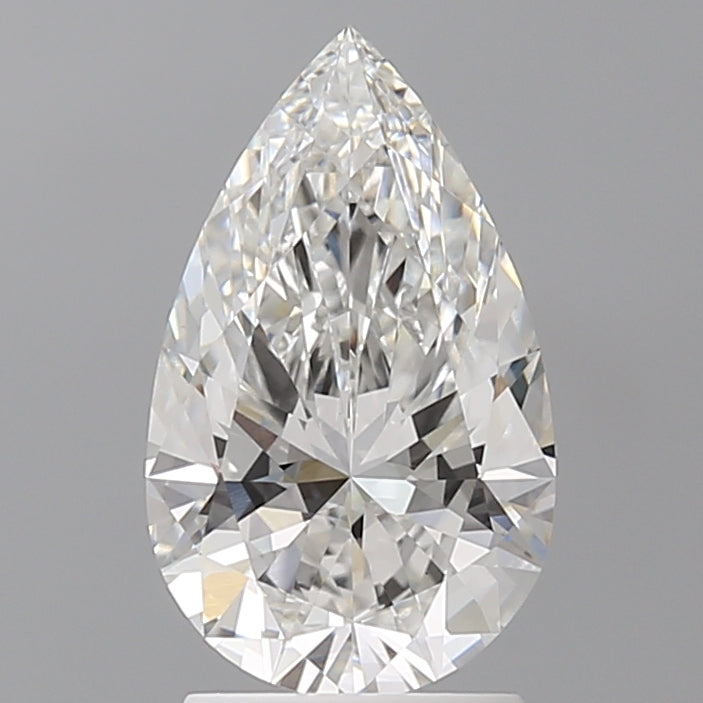 2.10 Carat Pear Shaped, Ideal Cut, F Color, VVS2 Clarity, IGI Certified Lab Grown Diamond