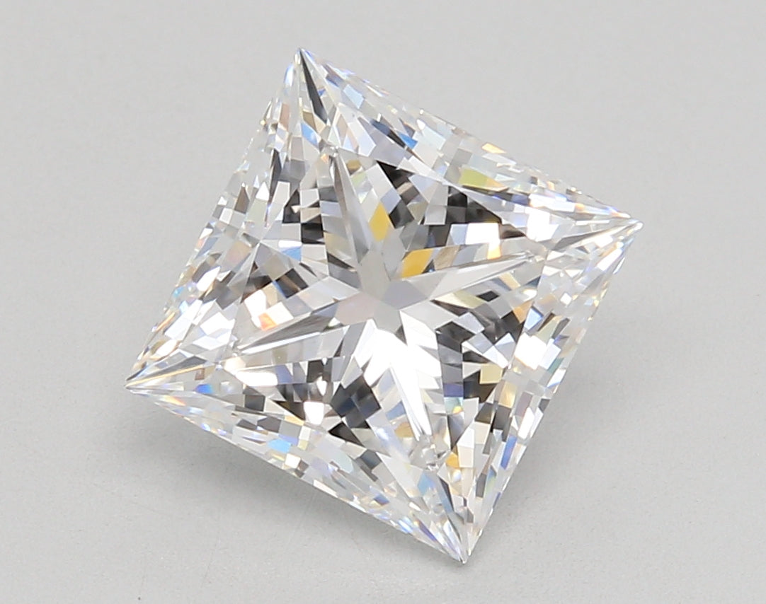 4.04 Carat Princess Shaped, Ideal Cut, D Color, VVS2 Clarity, IGI Certified Lab Grown Diamond