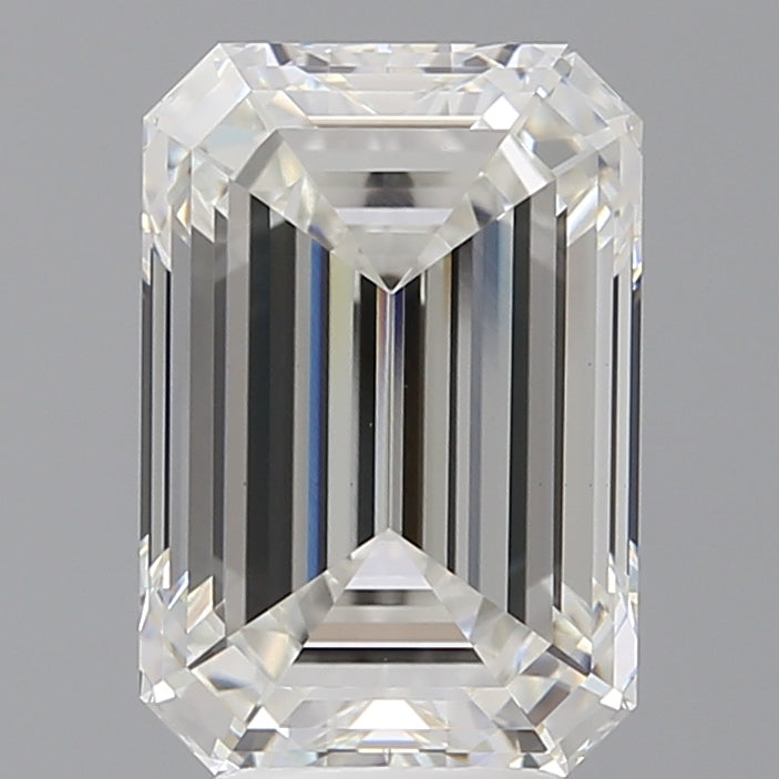 5.04 Carat Emerald Shaped, Ideal Cut, F Color, VVS2 Clarity, IGI Certified Lab Grown Diamond