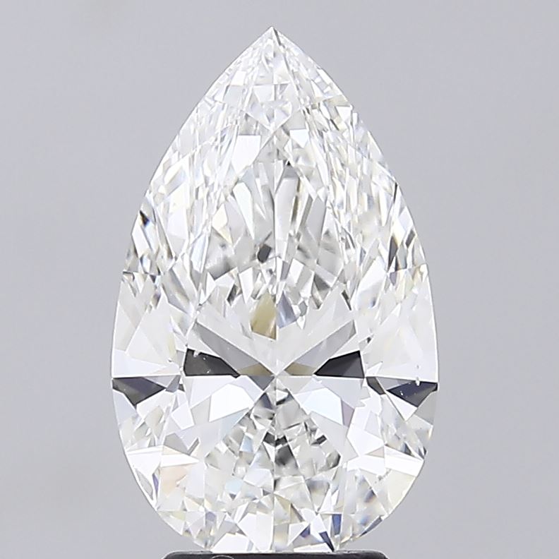 4.05 Carat Pear Shaped, Excellent Cut, F Color, VVS2 Clarity, IGI Certified Lab Grown Diamond