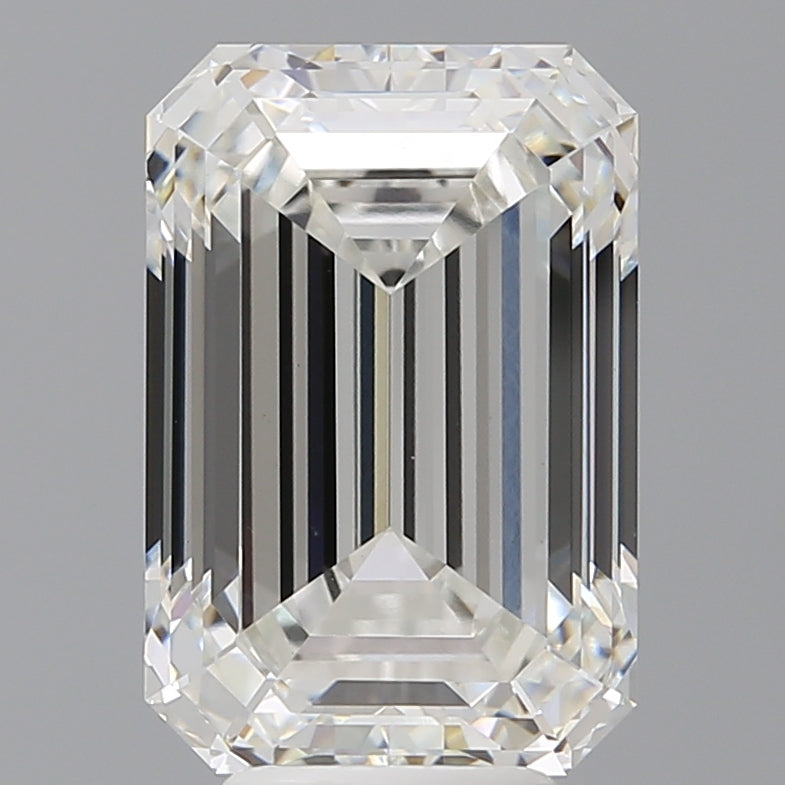 6.59 Carat Emerald Shaped, Ideal Cut, F Color, VVS2 Clarity, IGI Certified Lab Grown Diamond