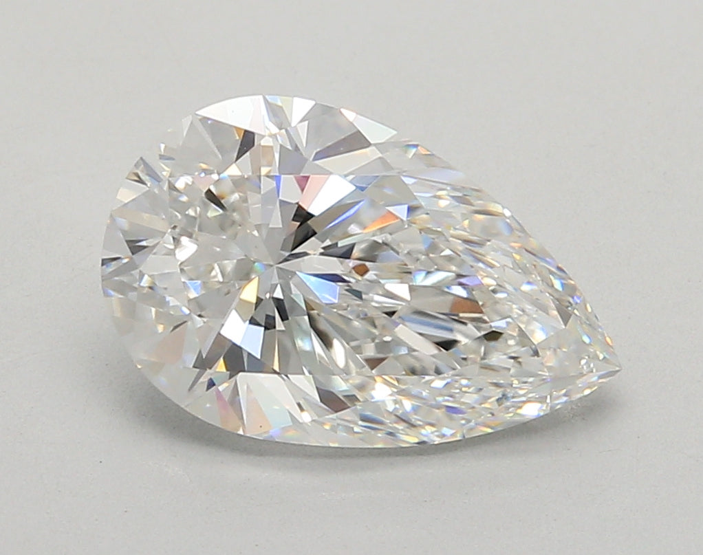 3.44 Carat Pear Shaped, Ideal Cut, E Color, VVS2 Clarity, IGI Certified Lab Grown Diamond