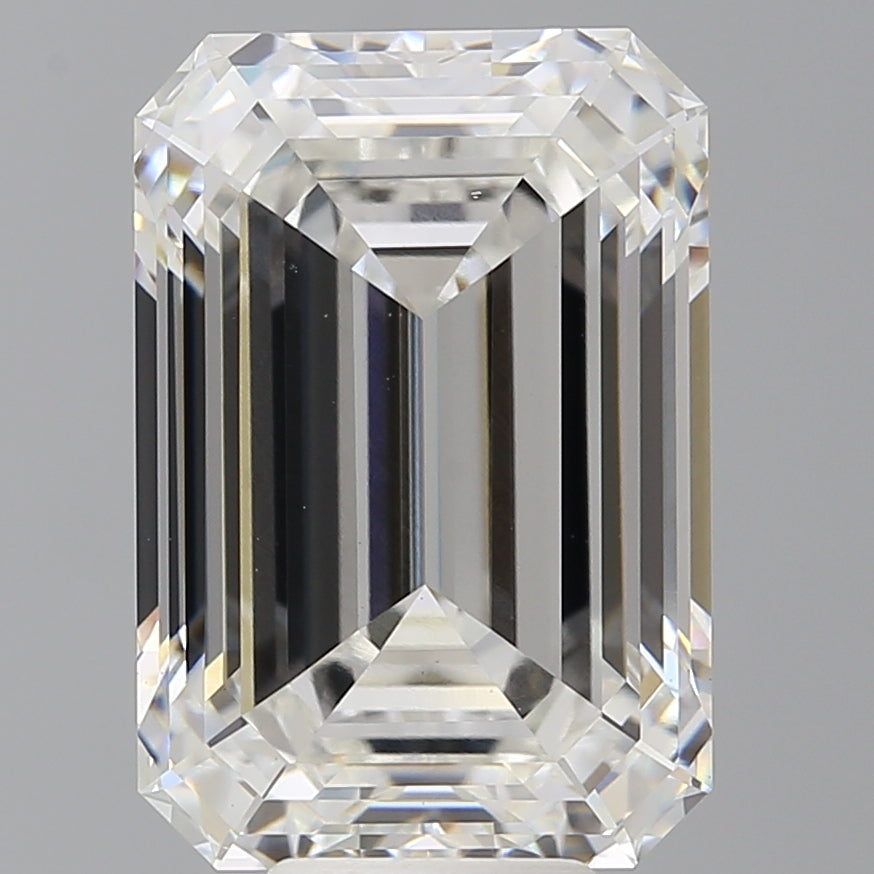 10.05 Carat Emerald Shaped, Ideal Cut, F Color, VVS2 Clarity, IGI Certified Lab Grown Diamond