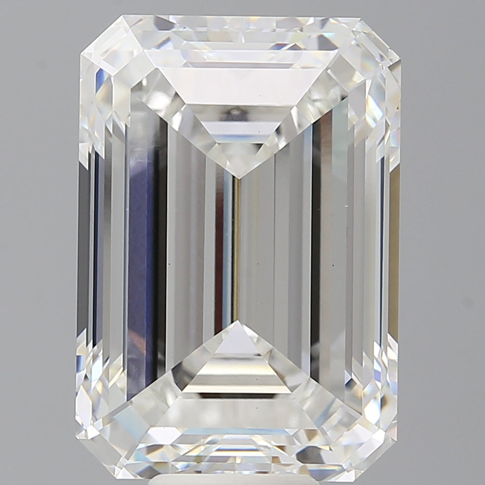 12.57 Carat Emerald Shaped, Ideal Cut, F Color, VVS2 Clarity, IGI Certified Lab Grown Diamond