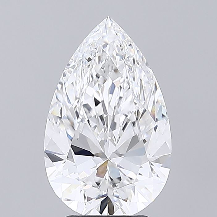 3.84 Carat Pear Shaped, Ideal Cut, E Color, VVS2 Clarity, IGI Certified Lab Grown Diamond