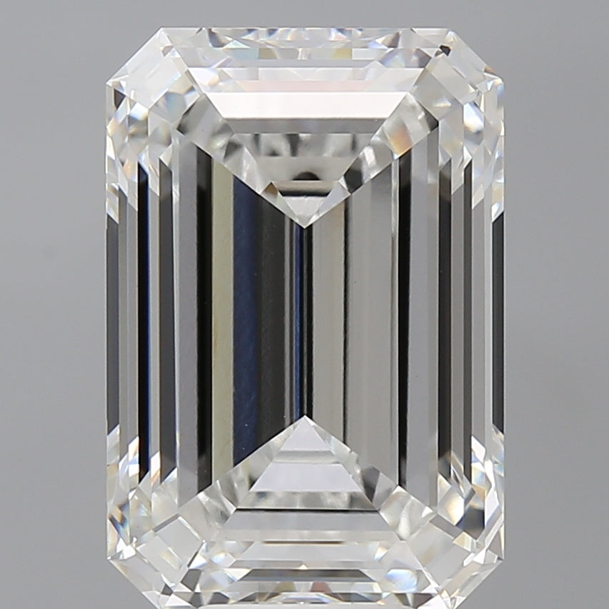 9.10 Carat Emerald Shaped, Ideal Cut, F Color, VVS2 Clarity, IGI Certified Lab Grown Diamond