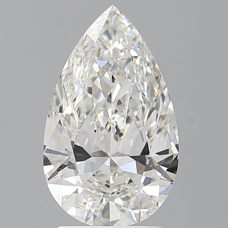 2.53 Carat Pear Shaped, Excellent Cut, F Color, VVS2 Clarity, IGI Certified Lab Grown Diamond