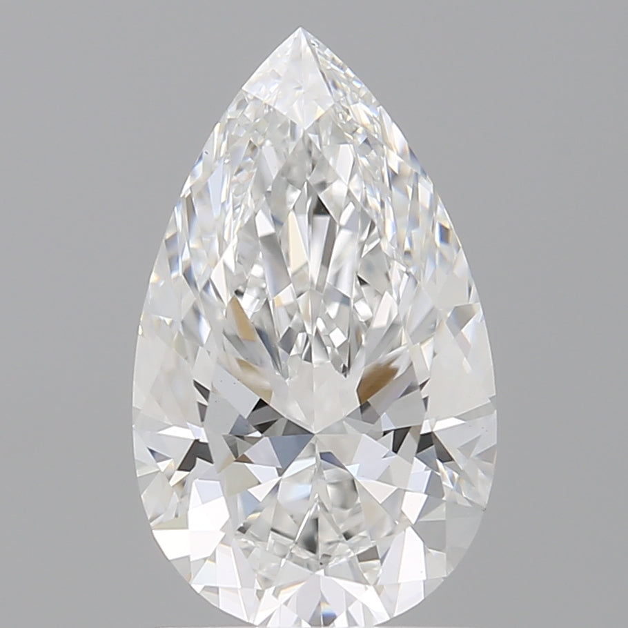 1.55 Carat Pear Shaped, Ideal Cut, E Color, VVS2 Clarity, IGI Certified Lab Grown Diamond