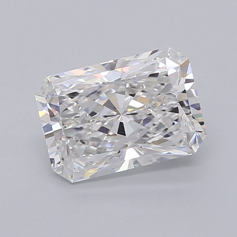 2.55 Carat Radiant Shaped, Excellent Cut, E Color, VVS2 Clarity, IGI Certified Lab Grown Diamond