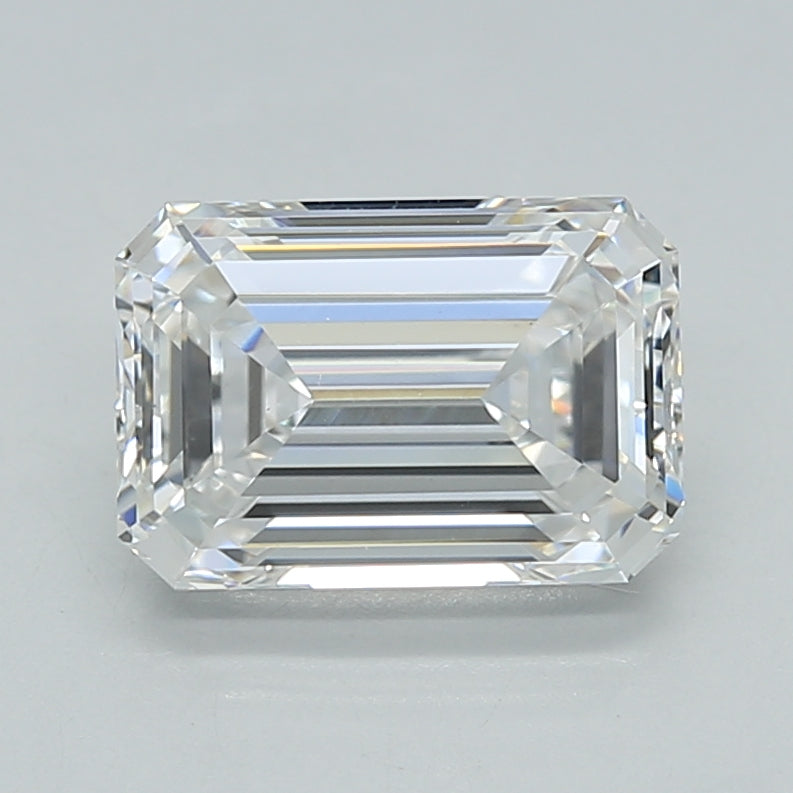 2.01 Carat Emerald Shaped, Ideal Cut, F Color, VVS2 Clarity, IGI Certified Lab Grown Diamond