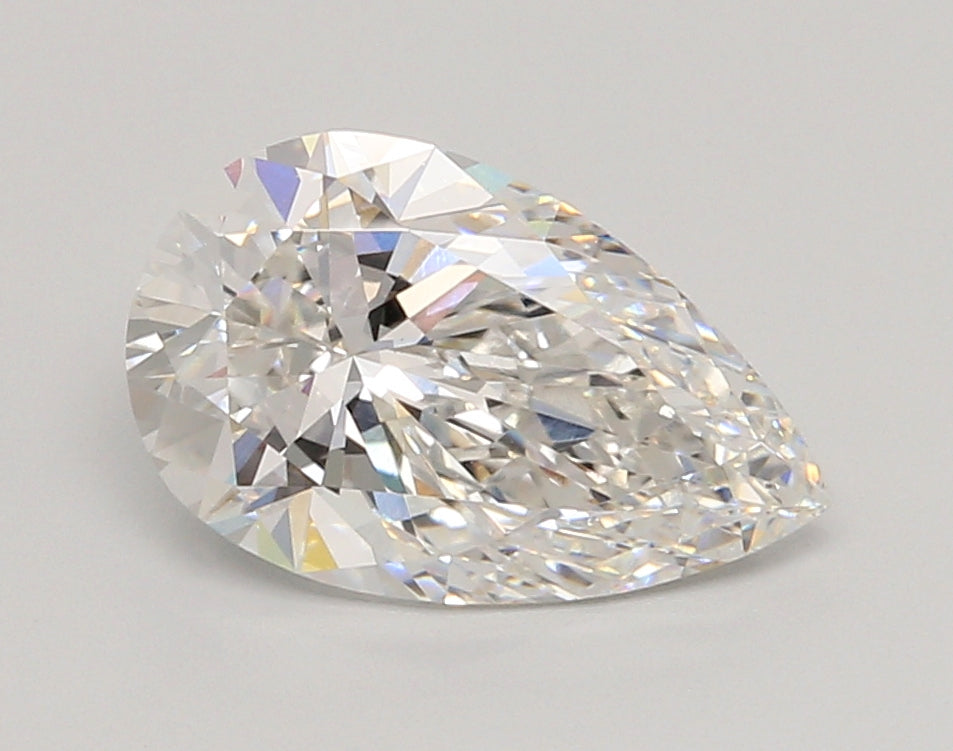2.55 Carat Pear Shaped, Ideal Cut, F Color, VVS2 Clarity, IGI Certified Lab Grown Diamond