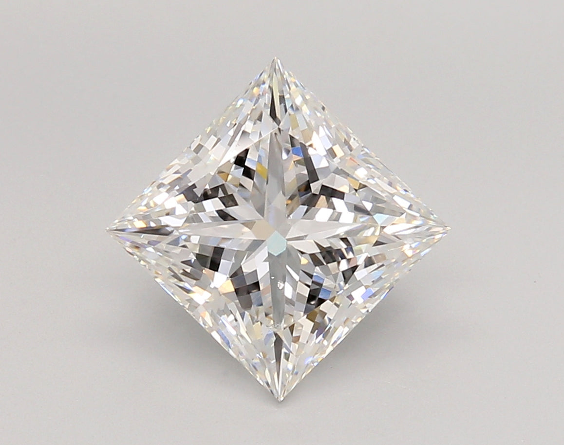3.02 Carat Princess Shaped, Ideal Cut, F Color, VVS2 Clarity, IGI Certified Lab Grown Diamond