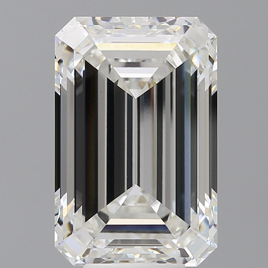8.55 Carat Emerald Shaped, Ideal Cut, F Color, VS1 Clarity, IGI Certified Lab Grown Diamond