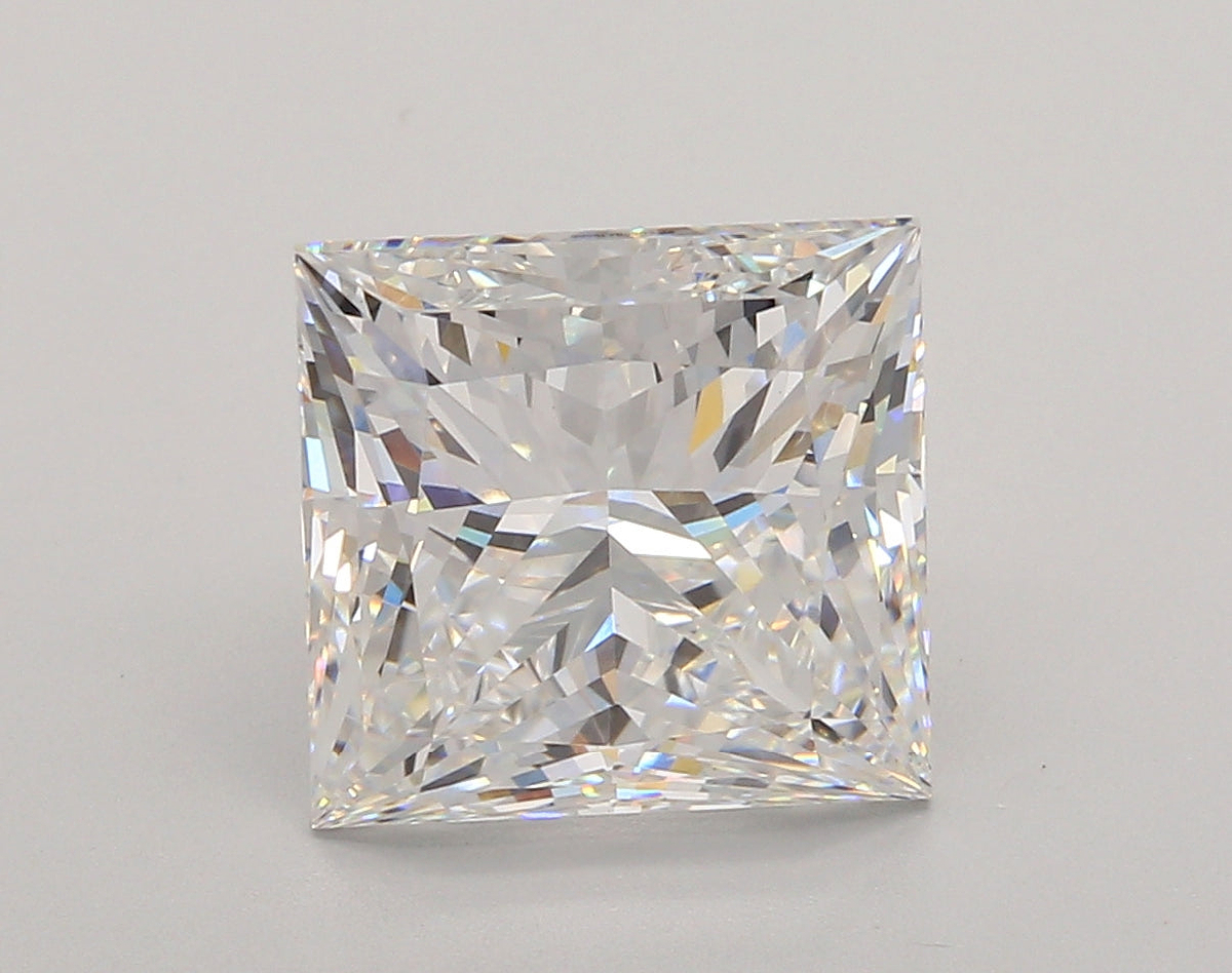 5.05 Carat Princess Shaped, Ideal Cut, E Color, VS1 Clarity, IGI Certified Lab Grown Diamond