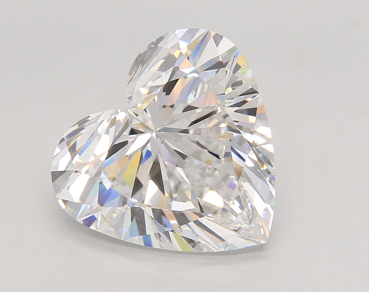 5.60 Carat Heart Shaped, Ideal Cut, D Color, VS1 Clarity, IGI Certified Lab Grown Diamond