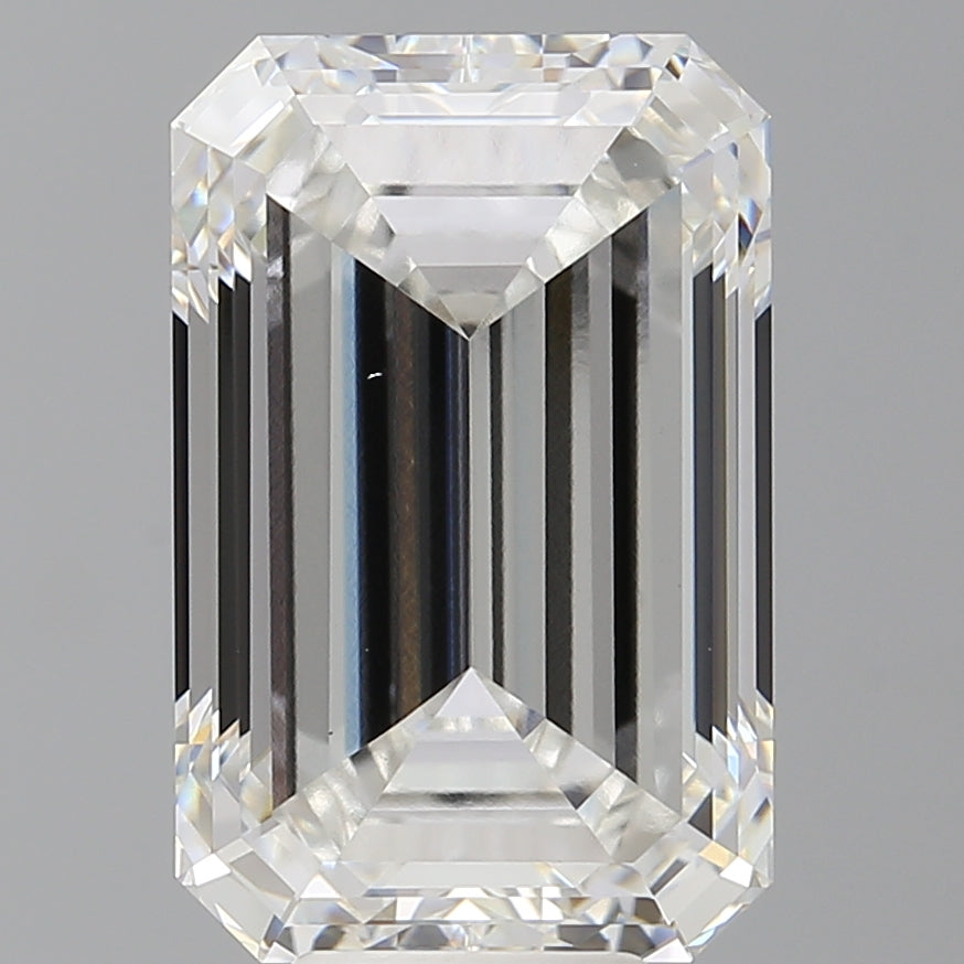 9.08 Carat Emerald Shaped, Ideal Cut, F Color, VS1 Clarity, IGI Certified Lab Grown Diamond